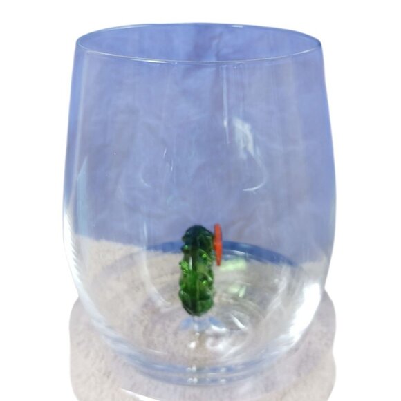 Stemless Wine Glass Christmas With Festive Green Wreath & Red Bow Design In Gift - Picture 13 of 14